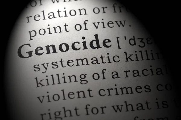 Faux Dictionnaire Définition Mot Génocide Dans Dictionnaire Compris Les Mots — Photo