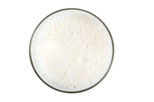 Lait Blanc Sur Verre Plan Rapproché — Photo