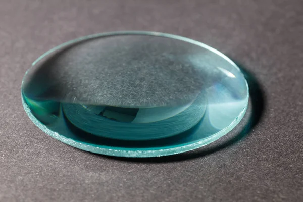 Optische Konvexe Linse Glaslinse Nahaufnahme — Stockfoto