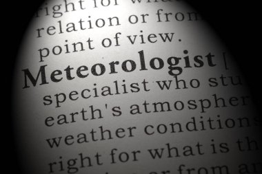 Sahte sözlük, sözlük tanımı kelime Meteoroloji uzmanı. anahtar açıklayıcı kelimeler de dahil olmak üzere.