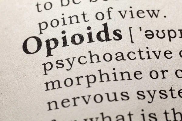 Fake Dictionary Ordbok Definisjon Ordet Opioids Herunder Viktige Beskrivende Ord – stockfoto