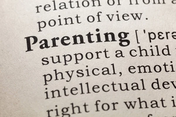Fake Dictionary Dictionary Definition Word Parenting Including Key Descriptive Words — Stock Photo, Image