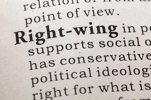 Fake Dictionary Dictionary Definition Word Right Wing Including Key Descriptive — Stock Photo, Image