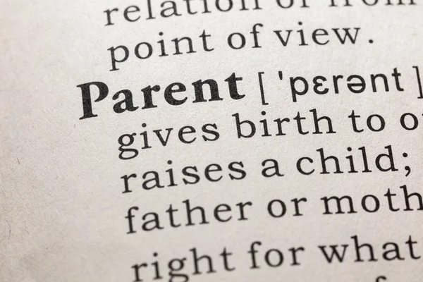 Fake Dictionary Wörterliche Definition Des Wortes Elternteil Einschließlich Beschreibender Schlüsselwörter — Stockfoto