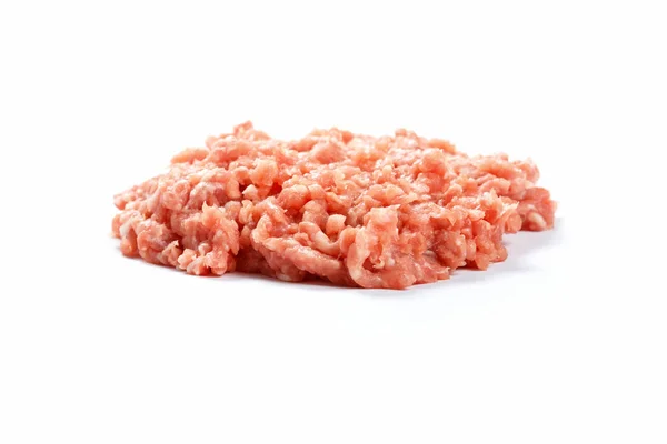 Rood Varkensvlees Gehakt Witte Achtergrond — Stockfoto