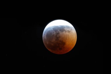 Eclipse ve Süper Moon, Vancouver Kanada görünümünden kan. 20 Ocak 2019