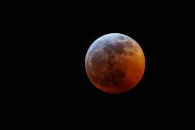 Eclipse ve Süper Moon, Vancouver Kanada görünümünden kan. 20 Ocak 2019