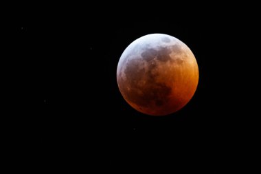 Eclipse ve Süper Moon, Vancouver Kanada görünümünden kan. 20 Ocak 2019