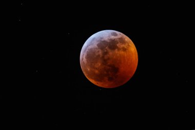 Eclipse ve Süper Moon, Vancouver Kanada görünümünden kan. 20 Ocak 2019
