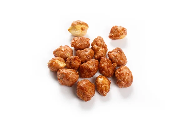 Geröstete Erdnüsse Puderzucker Hautnah — Stockfoto