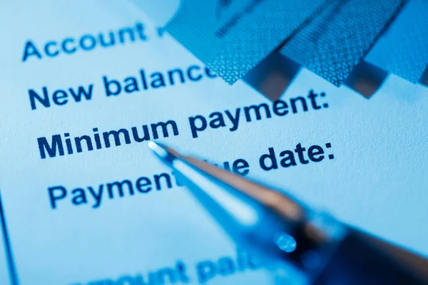 Paying Credit Card Bill Minimum Payment — Stock Photo, Image