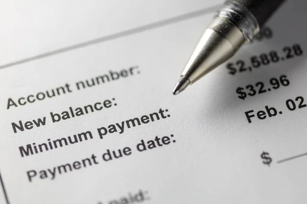 Minimum Ödeme Kredi Kartı Fatura Ödeme — Stok fotoğraf