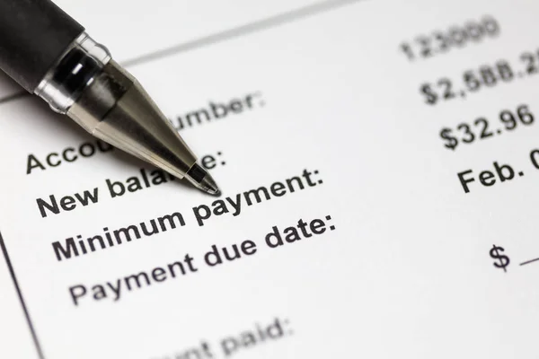 Paying Credit Card Bill Minimum Payment — Stock Photo, Image