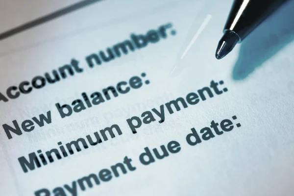 Paying Credit Card Bill Minimum Payment — Stock Photo, Image