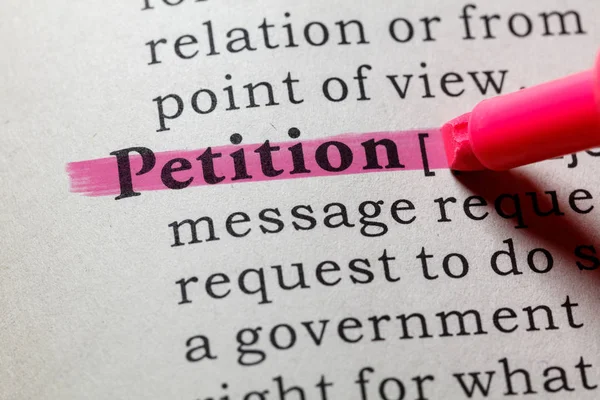 Fake Dictionary Dictionary Definition Word Petition Including Key Descriptive Words — Stock Photo, Image