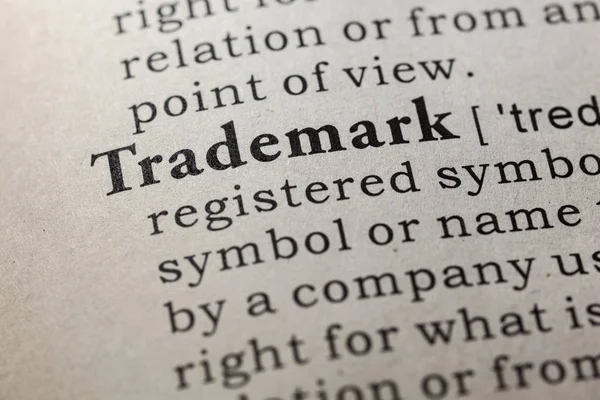 Fake Dictionary Dictionary Definition Word Trademark Including Key Descriptive Words — Stock Photo, Image