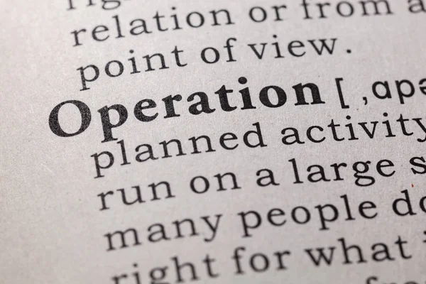 Fake Dictionary Dictionary Definition Word Operation Including Key Descriptive Words — Stock Photo, Image