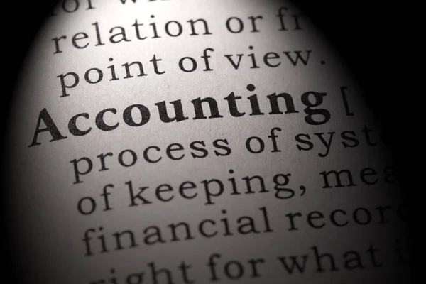 Fake Dictionary Dictionary Definition Word Accounting Including Key Descriptive Words — Stock Photo, Image