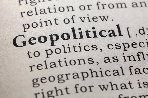Fake Dictionary Dictionary Definition Word Geopolitical Including Key Descriptive Words — Stock Photo, Image
