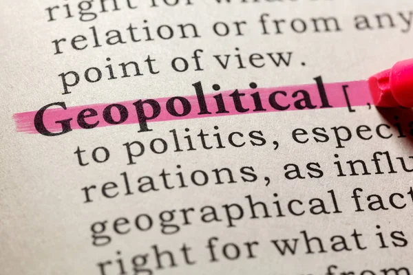 Fake Dictionary Dictionary Definition Word Geopolitical Including Key Descriptive Words — Stock Photo, Image