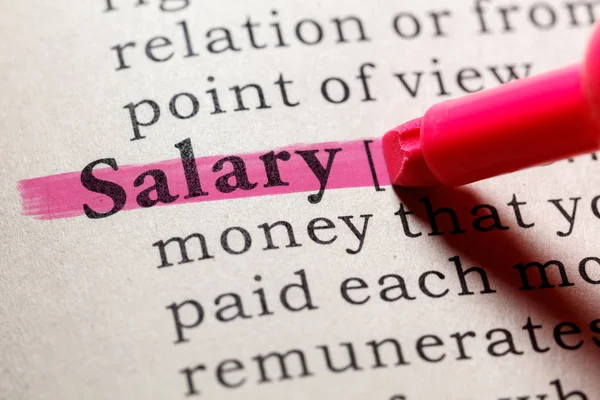 Fake Dictionary Dictionary Definition Word Salary Including Key Descriptive Words — Stock Photo, Image