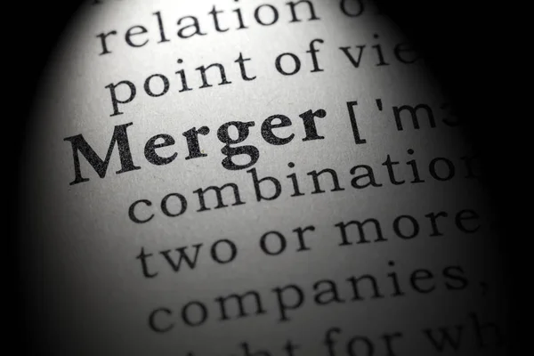 Fake Dictionary Dictionary Definition Word Merger Including Key Descriptive Words — Stock Photo, Image