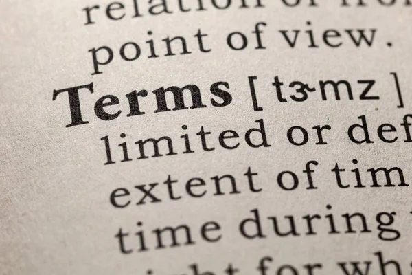 Sahte sözlük, kelime terimleri sözlük tanımı. anahtar açıklayıcı kelimeler de dahil olmak üzere.