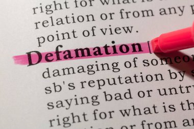 Fake Dictionary, Dictionary definition of word defamation. clipart