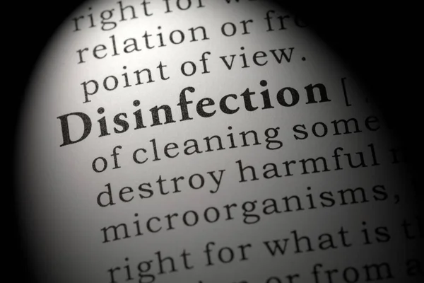 Falsk Ordbok Ordbok Definition Ordet Desinfektion — Stockfoto