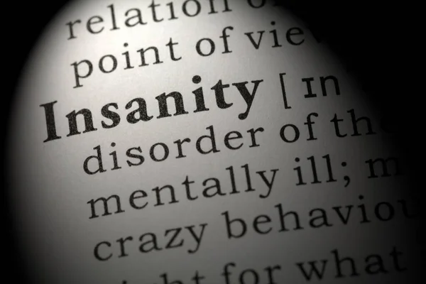 Fake Dictionary Dictionary Definition Word Insanity — Stock Photo, Image