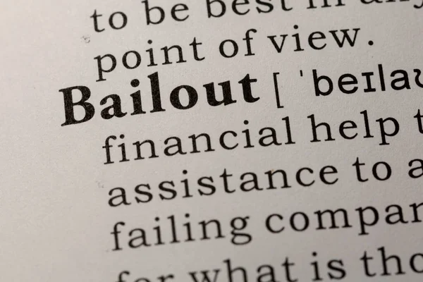 Фальшивий Словник Визначення Слова Bailout — стокове фото