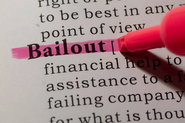 Fake Dictionary Woordenboek Definitie Van Woord Bailout — Stockfoto