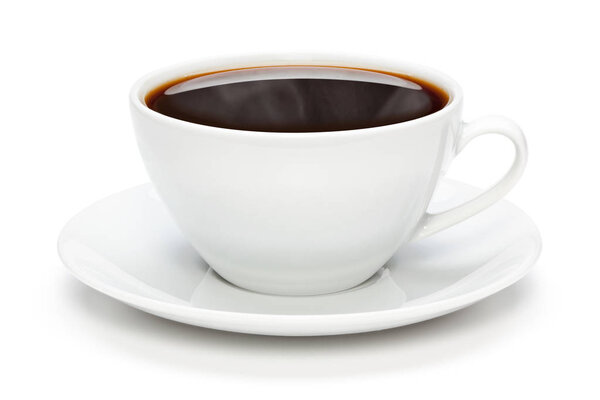 Cup of coffee, isolated on the white background, clipping path included.