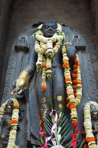 Belas Estátuas Buda Mahabodhi Stupa Bodh Gaya — Fotografia de Stock