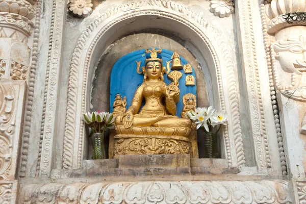Belas Estátuas Buda Mahabodhi Stupa Bodh Gaya — Fotografia de Stock
