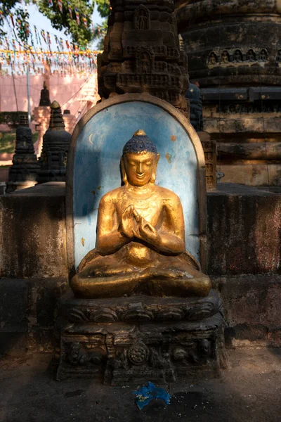 Belas Estátuas Buda Mahabodhi Stupa Bodh Gaya Bihar — Fotografia de Stock