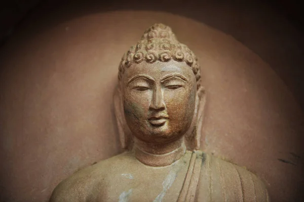 Krásné Sochy Buddhy Mahabodhi Stupa Bodh Gaya Biharu — Stock fotografie