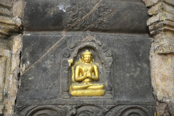 Bihar Daki Mahabodhi Stupa Bodh Gaya Güzel Buda Heykelleri — Stok fotoğraf