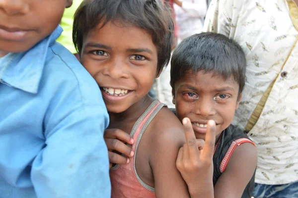 Gaya Bihar Índia Maio 2019 Menino Pobre Doente Índia — Fotografia de Stock