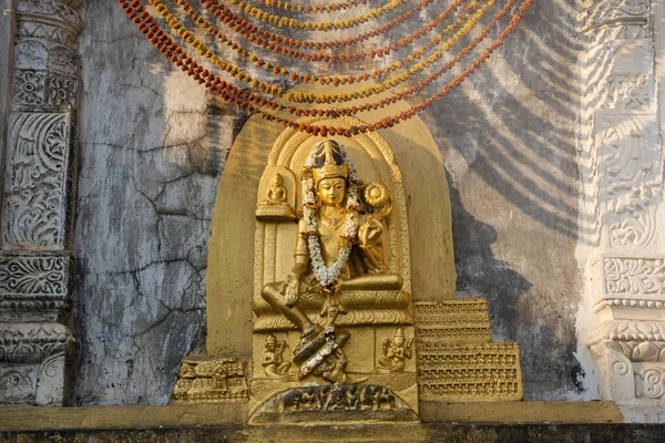 Gyönyörű Buddha Szobor Mahabodhi Stupa Bodh Gaya Nál — Stock Fotó