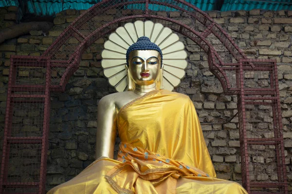 Bella Statua Buddha Mahabodhi Stupa Bodh Gaya — Foto Stock