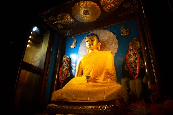 Bela Estátua Buda Mahabodhi Stupa Bodh Gaya — Fotografia de Stock