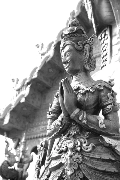 Thaise Engel Godin Standbeeld Tempel Thailand — Stockfoto