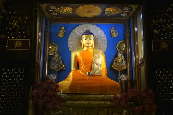 Belas Estátuas Buda Mahabodhi Stupa Bodh Gaya Escultura Buda Iluminação — Fotografia de Stock