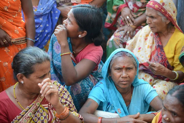 Gaya Bihar Índia Janeiro 2019 Multidão Indiana Está Esperando Para — Fotografia de Stock
