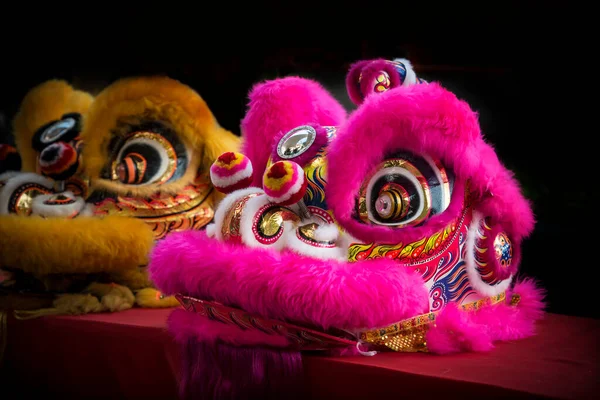 Tradicional Dança Leão Chinês Para Celebração Ano Novo Chinês — Fotografia de Stock