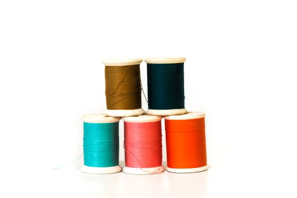 Spools Thread Isolated White — Stock Photo, Image