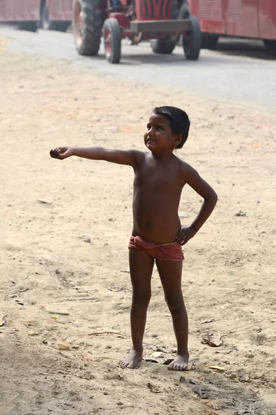 Bodhgaya, INDIA - october 28: Portrait of tribal child in a village in india, from Bodhgaya october 28, 2014 in Bodhgaya, India