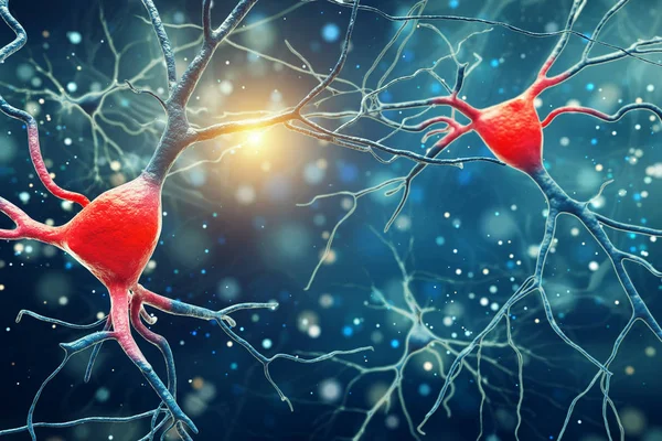Ilustração Estrutura Dos Neurônios Cerebrais Humanos Uma Alta Resolução — Fotografia de Stock