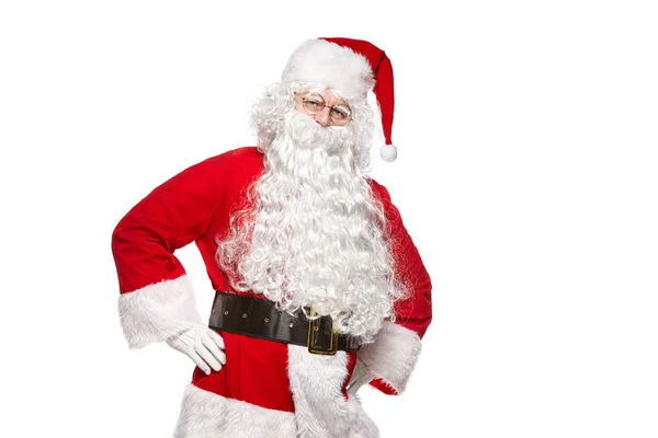 Santa Claus Białym Tle Boże Narodzenie Koncepcja — Zdjęcie stockowe